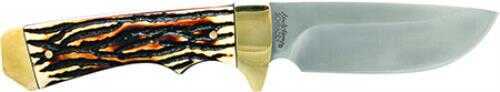 S&W Knives Elk Hunter Fixed Blade Knife 3.83" 7Cr17 SS Drop Point Staglon Slabs 182Uh