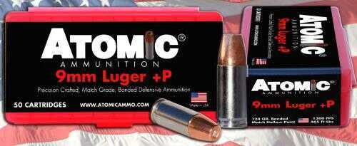 9mm Luger 124 Grain Hollow Point 50 Rounds Atomic Ammunition