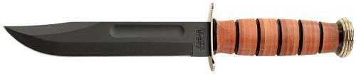 Ka-Bar 1215 USMC Knife 7" 1095 Cro-Van Fixed Leather