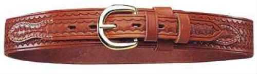 Bianchi Size 34" Leather Tan Basket Weave Belt With Solid Brass Buckle Md: 12076