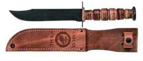 Case United States Marine Corp Knife With Black Clip Point Blade/Leather Sheath Md: 334