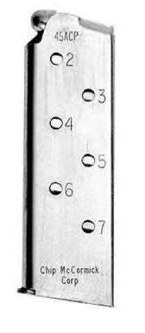 Chip Mccormick 7 Round Stainless 45 ACP Personal Defense Officers Model Magazine W/Pad Md: 14121
