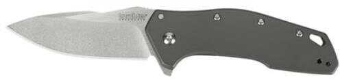 Kershaw Eris Folding Knife 8CR13MOV Stonewashed Plain Modified Drop Point Flipper FRAME Lock Reversible Carry 3" Steel T
