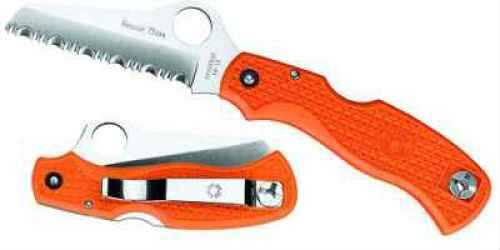 Spyderco Sheepsfoot Blade Folding Knife With Orange Handle Md: C45SOR