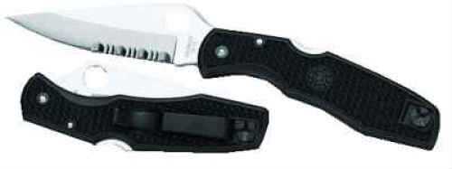 Spyderco Clip Point Folding Knife With Serrated Edge Md: C10PSBK