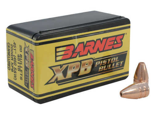 Barnes Solid Copper Heat Treated X-Pistol Bullets 45 Caliber 275 Grain 20/Box Md: 45105