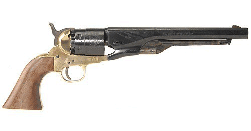 Traditions FR18601 1860 Revolver (Inline) 44 Black Powder 8" Hammer/Blade #11 Percussion Walnut Grips Stk
