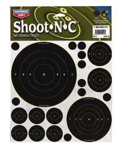 Birchwood Casey 34018 Shoot-N-C Variety Pack Self-Adhesive Paper Bullseye Black 5
