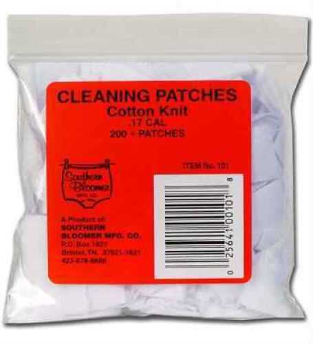 Cotton Knit Cleaning Patches 17 Cal. Rifle - 200+ Per Pack Threadless And virtually Lint Free