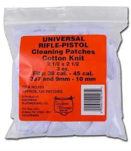 Cotton Knit Cleaning Patches Universal Rifle-Pistol - Approx. 130 Per Pack 3 ounces 2.5"X