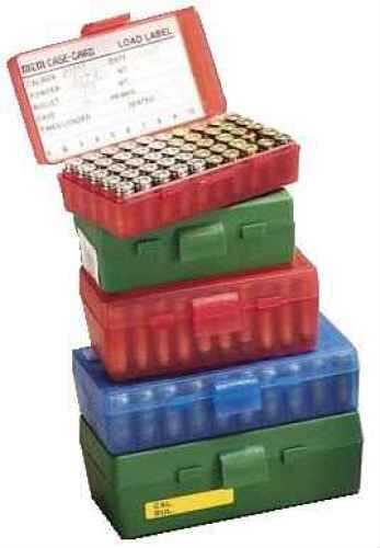 MTM P-50 Series Flip Top Handgun Ammo Box in Clear Red for 40mm, 10mm, 45 ACP and more