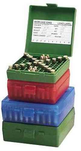 MTM Ammo Box 100 Round Flip-Top 38 - 357 Clear Red P-100-3-29