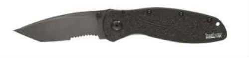Kershaw Ken Onion Tactical Blur 3 3/8" partially-Serrated, Tungsten DLC Coated, Stainless Steel Tanto Blade - Anodized a
