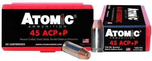45 ACP 230 Grain Jacketed Hollow Point 50 Rounds Atomic Ammunition