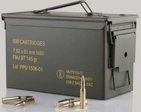 7.62 NATO 145 Grain Full Metal Case 500 Rounds Prvi Partizan Ammunition