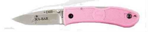 KABAR Dozier Hunter 4.25" Folding Knife Plain Edge AUS 8A/Satin Pink Zytel Dual Thumb Stud/Pocket Clip National B