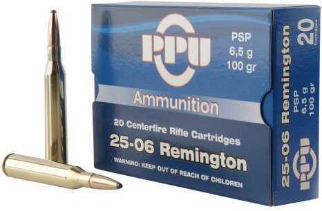25-06 Rem 100 Grain Soft Point 20 Rounds Prvi Partizan Ammunition Remington