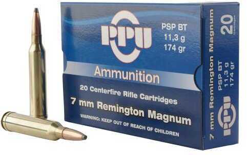 7mm Rem Mag 174 Grain Jacketed Soft Point 20 Rounds Prvi Partizan Ammunition 7mm Remington Magnum