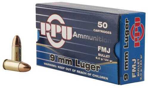 9mm Luger 124 Grain Full Metal Case 50 Rounds Red Army Ammunition