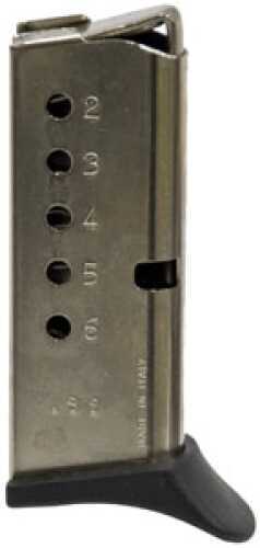 North American Arms 6 Round Stainless Mag With Finger Rest For Guardian 32/25 ACP Md: MZ32Fr