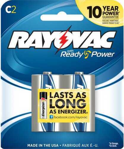 RayoVac 2 Pack Carded Alkaline C Cell Batteries Md: 8142D