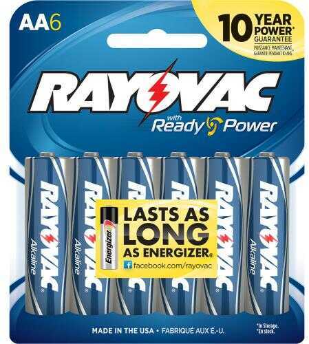 RayoVac 6 Pack Carded Alkaline AA Batteries Md: 8156E