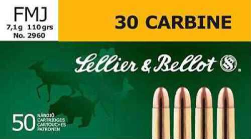 Sellier & Bellot SB30A 30 Carbine 110gr Full Metal Jacket Ammo 50 Round Box