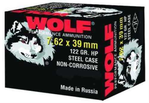 7.62X39mm 122 Grain Hollow Point 1000 Rounds Wolf Ammunition