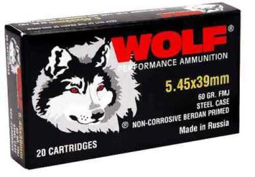 5.45X39mm 55 Grain Hollow Point 750 Rounds Wolf Ammunition