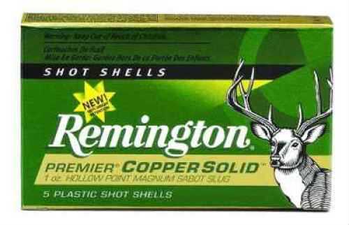 12 Gauge 2-3/4" Copper Slug  1 oz 5 Rounds Remington Shotgun Ammunition