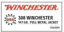 308 Win 147 Grain Full Metal Jacket 20 Rounds Winchester Ammunition