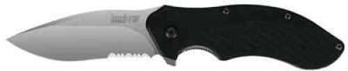 Kershaw Clash Steel Folder Serrated 3 1/2" 8Cr13MOV Bead Blasted Drop-Point partially Stainless Blade -