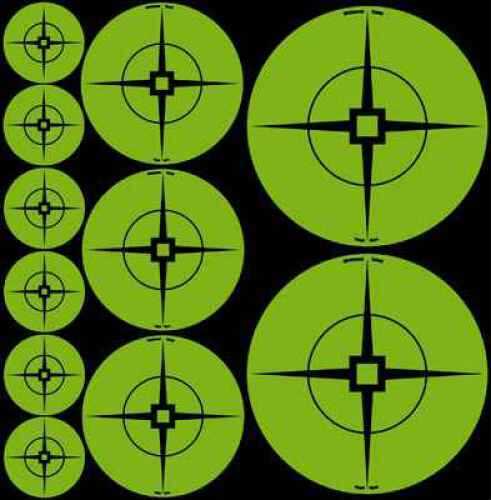 Birchwood Casey 33938 Target Spots Self-Adhesive Paper Crosshair Green 60-1"/30-2"/20-3"
