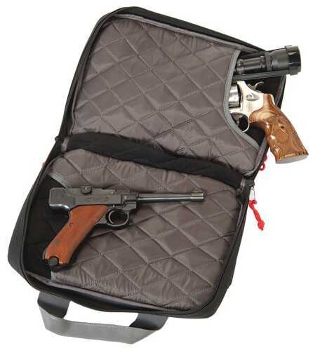 G Outdoors 1310Pc Quad Pistol Case With Quilted Tricot Lining Nylon Black
