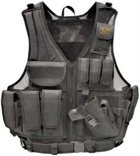 Galati Gear Deluxe Tactical Vest Black Assorted Sizes Nylon Standard Medium
