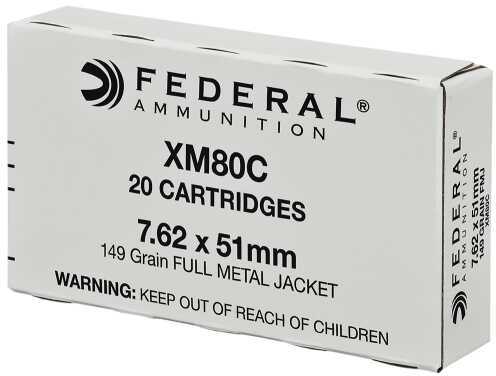 7.62 NATO 149 Grain Full Metal Jacket 20 Rounds Federal Ammunition