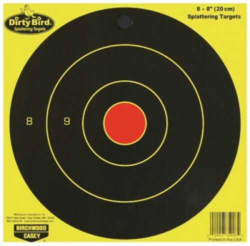 Birchwood Casey 35908 Dirty Bird Hanging Paper 8" Bullseye Yellow/ Black 8 Pack