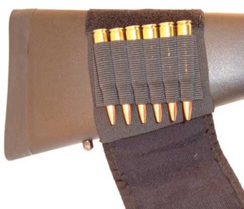 Grovtec US Inc GTAC83 Buttstock Cartridge Holder w/Cover 6 Rifle Rounds Cordura Nylon Black