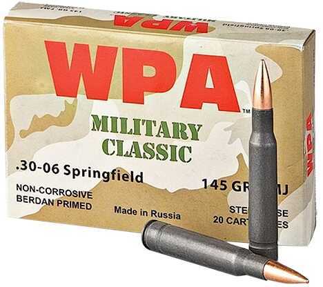 30-06 Springfield 145 Grain Full Metal Jacket 500 Rounds Wolf Ammunition