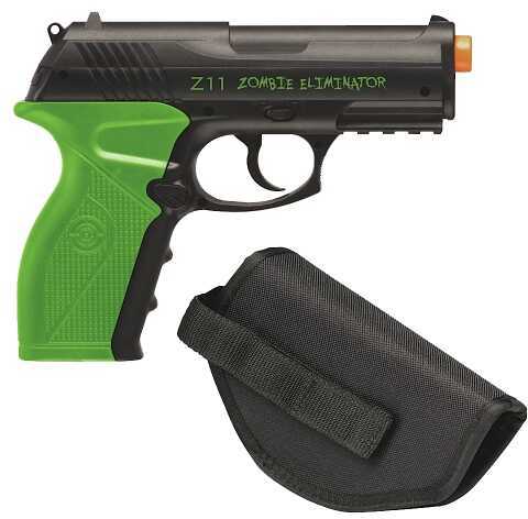 Crosman AMZ11CKT Zombie Eliminator Air Pistol Kit 6mm Airsoft Green/Blk W/Hlstr