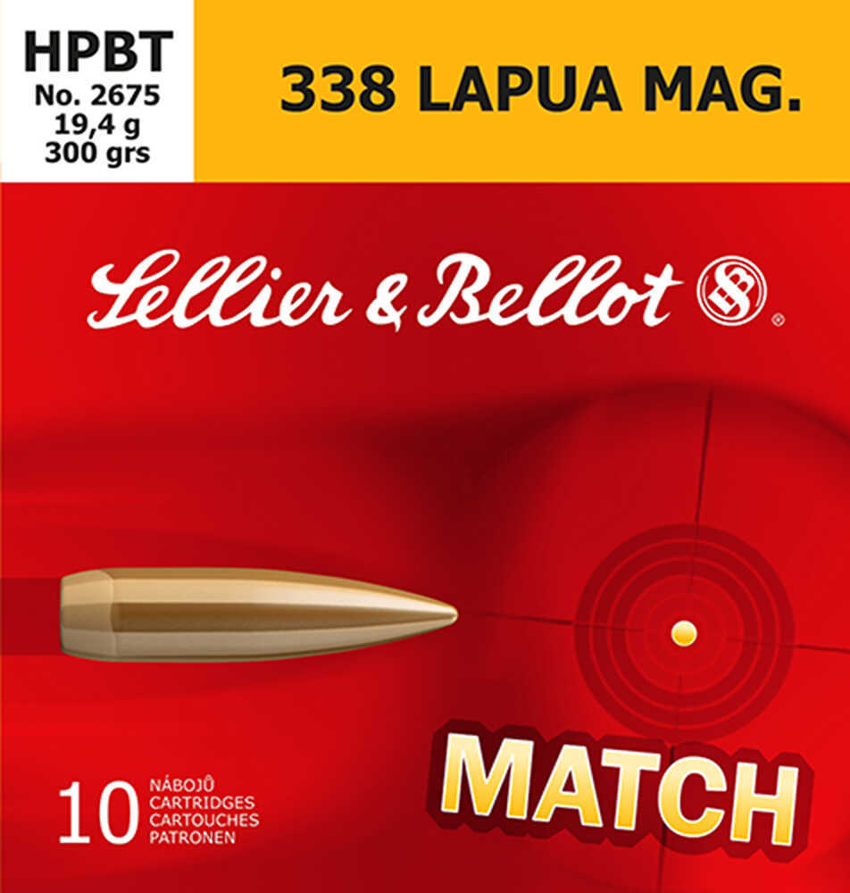 338 Lapua Mag 300 Grain Hollow Point Boat Tail 10 Rounds Sellior & Bellot Ammunition Magnum