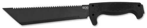 S.O.G SOG-Mc04-N SOGfari 10" Machete Plain/Saw Black Hardcased 3Cr13MoV SS Blade/ Kraton Handle
