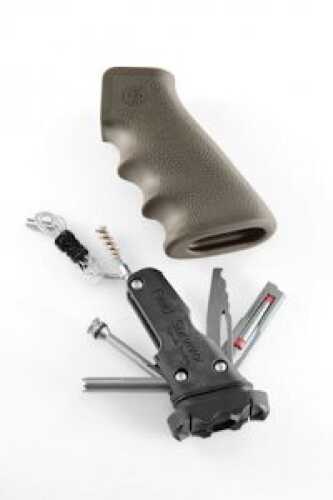 Hogue 15013 AR-15 Overmolded Rubber Grip W/Samson Field Survival Kit Matte OD Gn