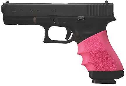 Hogue Handall Universal Rubber Grip Sleeve Fits Most Medium & Full Sized Semi-Auto Pistols - Pink - Hugs The contours Of