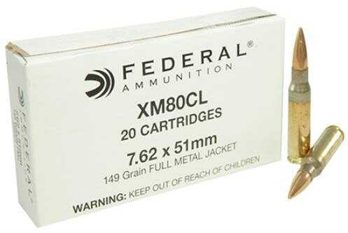 7.62 NATO 149 Grain Full Metal Jacket 20 Rounds Federal Ammunition