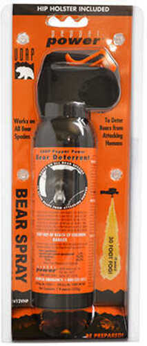 UDAP 12VHP Bear Spray With Orange Hip Holster 7.9Oz/225G Up To 35 Feet