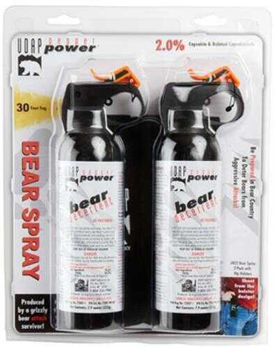 UDAP Bs2 Bear Spray 7.9Oz/225G Up To 35 Feet 2-Pack Black