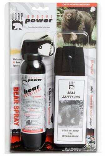 UDAP 15CP Super Magnum Bear Spray With Chest Holster 9.2Oz/260G Up To 35 Feet Black