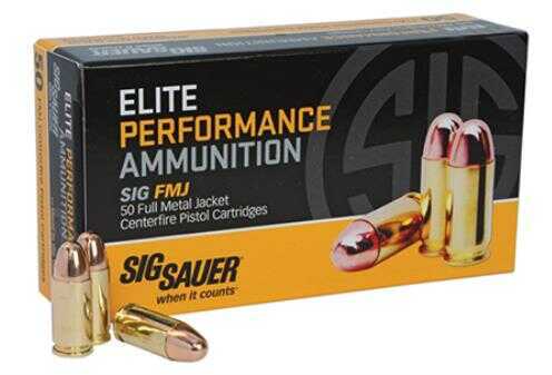38 Super Automatic 125 Grain Full Metal Jacket 50 Rounds Sig Sauer Ammunition