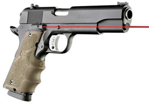 Hogue 45083 Rubber Grip Laser Enhanced with Finger Grooves 1911 Government Flat Dark Earth                              
